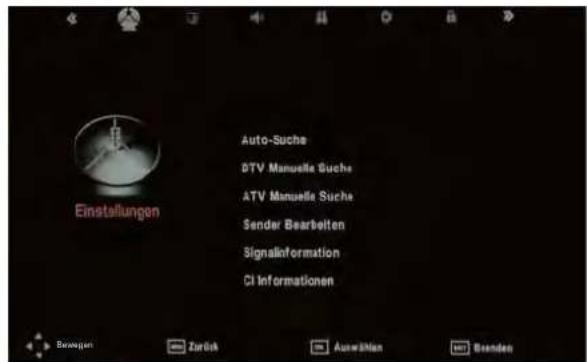 SEG Nagano - Menu Einstellungen (Femseher einrichten) - 1