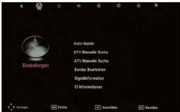 SEG Nagano - Menu Einstellungen (Fernseher einrichten) - 1