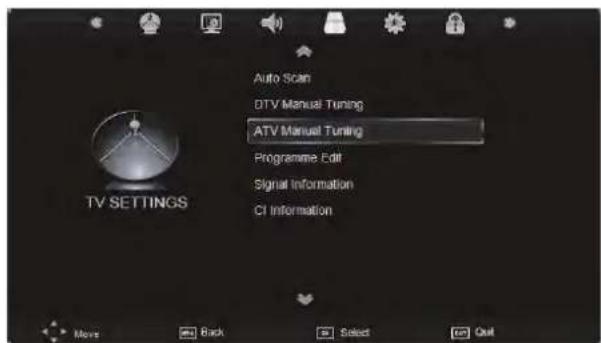 SEG Nagano - TV SETTINGS menu - 1