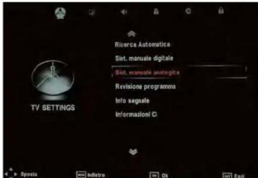 SEG Nagano - Menu IMPOSTAZIONI TV - 1