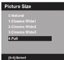 Picture Size 0.Natural 1.Cinema Wide1 2.Cinema Wide2 3.Cinema Wide3 4.Full [0-4]:Select
