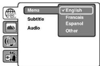 Menu English Subtitle Francais Espanol Audio Other
