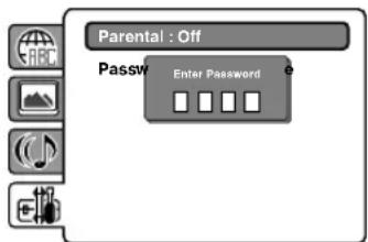 Parental : Off Password Enter Password