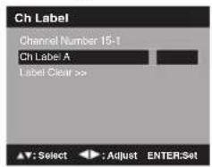Ch Label Channel Number 15-1 Ch Label A Label Clear >>