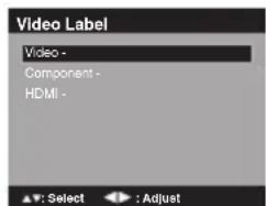 Video Label Video - Component - HDMI -