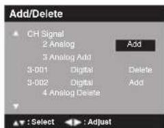 SANSUI HDLCDVD225 - Ajout/effacement de canaux - 1