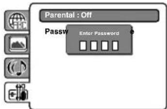 Parental : Off Password Enter Password