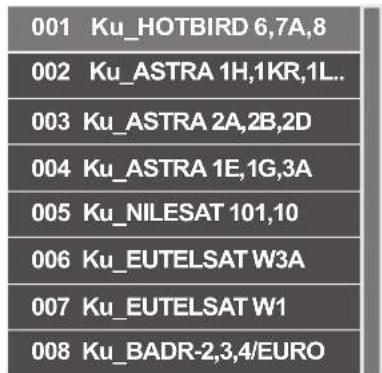 SEG Washington - Liste des satellites - 1