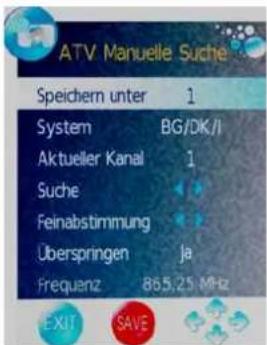 SEG Toronto II - Optionen im Menü TV Einstellungen - 1