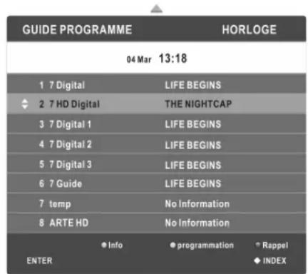 SEG Utah - GUIDE PROGRAMME (en mode DTV) - 1