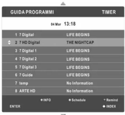 SEG Utah - PROGRAMME GUIDE (guida alla programmazione – in modalità DTV) - 1