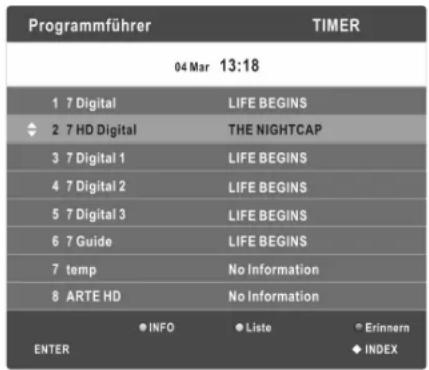 SEG Utah - PROGRAMMFÜHRER (bei ausgewählter Signalquelle DTV) - 1