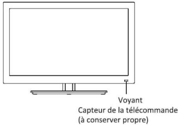 Voyant Capteur de la télécommande (à conserver propre)