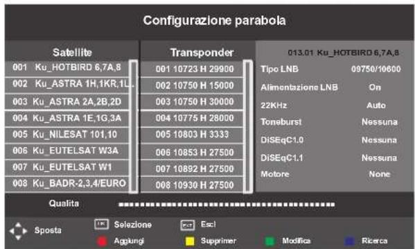 SEG Nizza - Impostare un satellite o un LNB diverso - 1