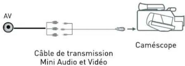 AV Câble de transmission Mini Audio et Vidéo Caméscope