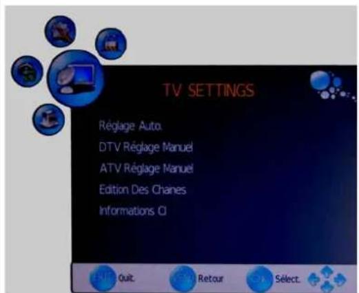 SEG Montreal - Options du menu TV - 1