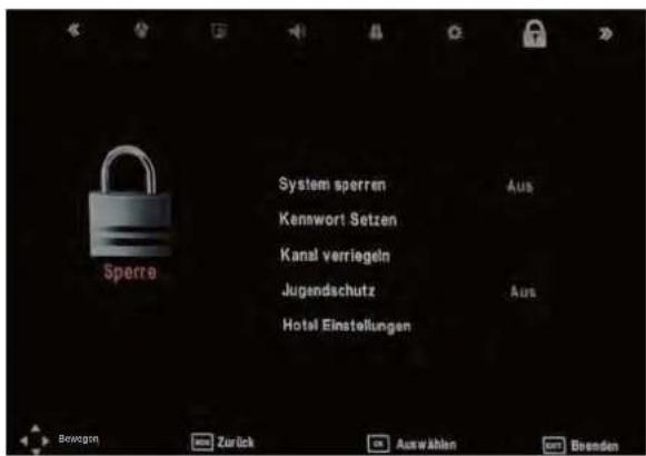 SEG LED2400 - Sperre Menü (Schütz Menü) - 1