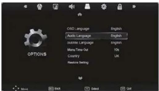SEG LED2400 - OPTIONS Menu - 1