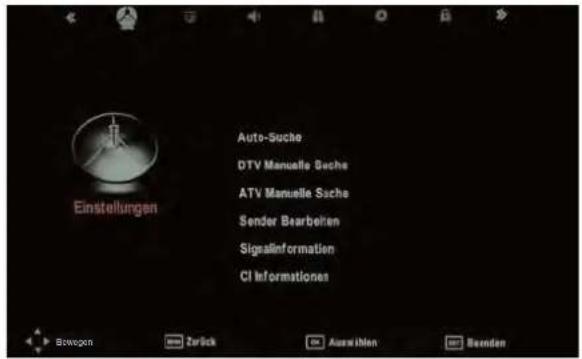 SEG LED2400 - Menü Einstellungen (Fernseher einrichten) - 1