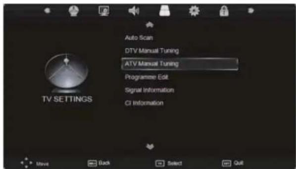 SEG LED2400 - TV SETTINGS menu - 1