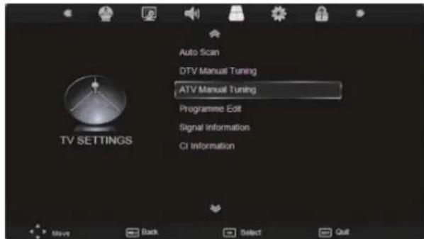 SEG LED1900 - TV SETTINGS menu - 1