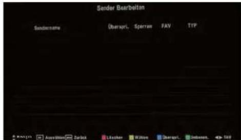 SEG LED1900 - Menüeinstellungen (Fortsetzung) Sender bearbeiten - 1