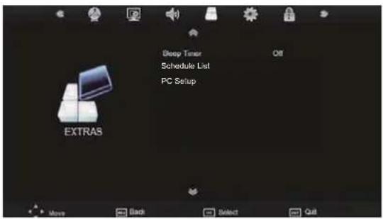 SEG LED1900 - EXTRAS Menu - 1