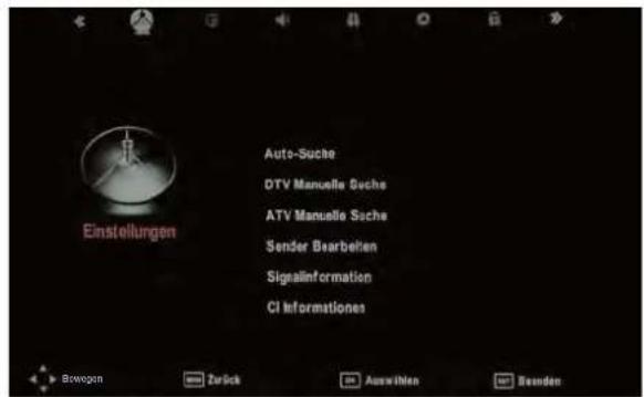 SEG LED1900 - Menu Einstellungen (Fernseher einrichten) - 1