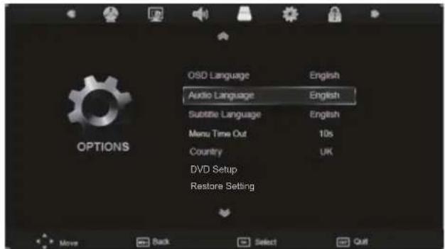 SEG LED1900 - OPTIONS MENU - 1