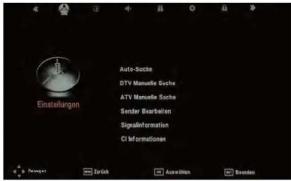 SEG LED1900 - Menu Einstellungen (Femseher einrichten) - 1
