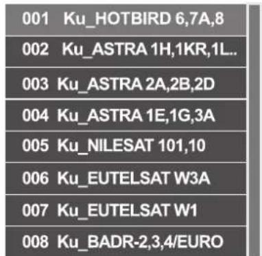 SEG Los AngelesB - Liste des satellites - 1
