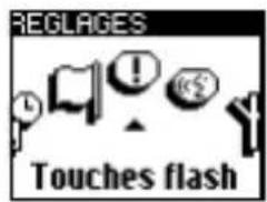 REGLAGES Touches flash