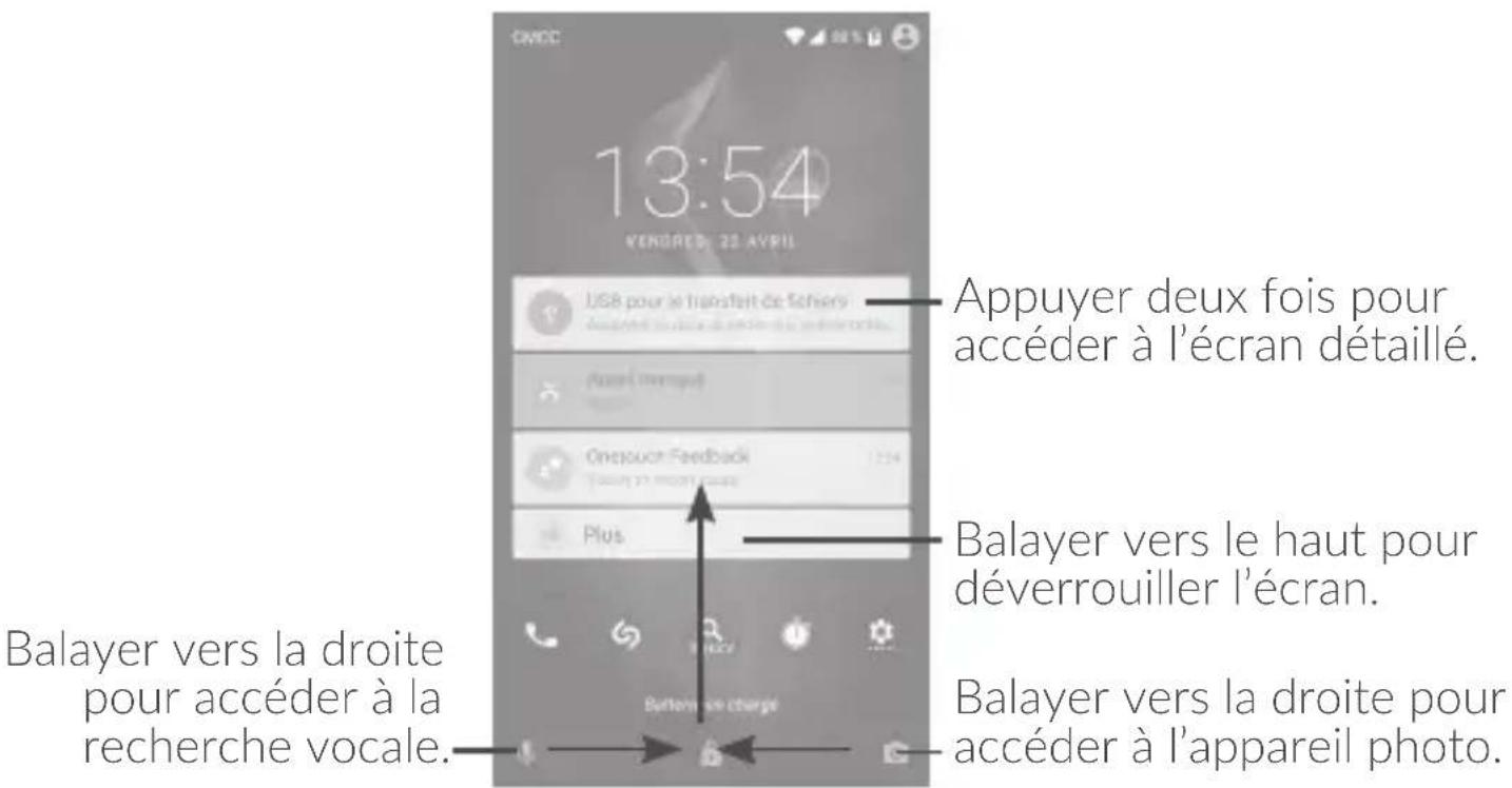 ALCATEL Idol 4S 6070Y - Pour déverrouiller l'écran du téléphone - 1