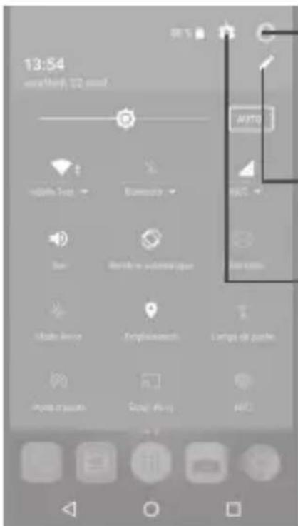 ALCATEL Idol 4S 6070Y - Volet des paramètres rapides - 1