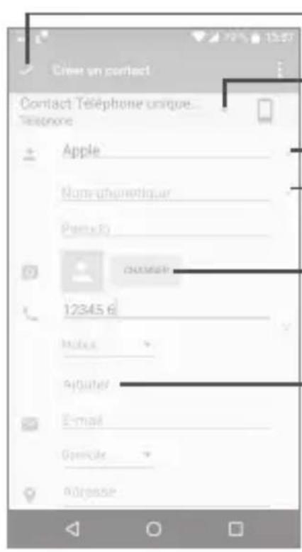 ALCATEL Idol 4S 6070Y - Ajouter un contact - 1