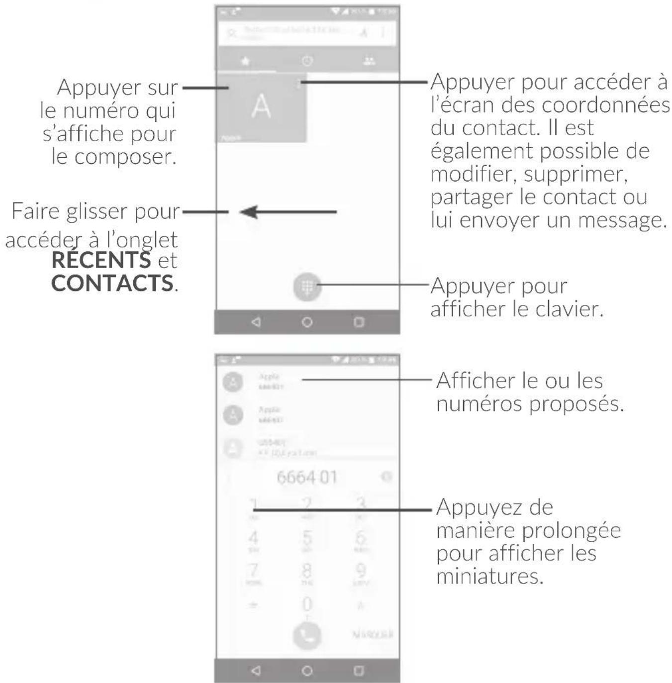 ALCATEL Idol 4S 6070K - Passer un appel - 1