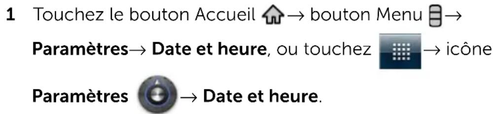 DELL Streak - Pour définir manuellement la date, l'heure et le fuseau horaire - 1