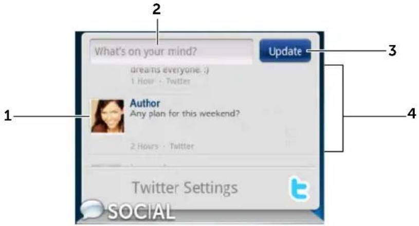 DELL Streak - Le widget Twitter - 1