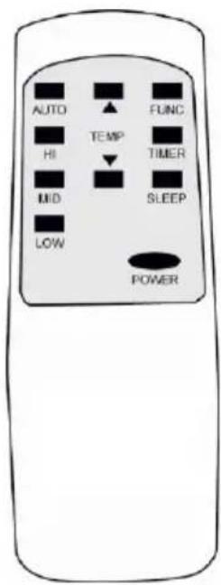 AUTO HI MID LOW TEMP FUNC TIMER SLEEP POWER