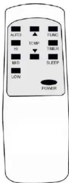 AUTO HI MID LOW TEMP FUNC TIMER SLEEP POWER