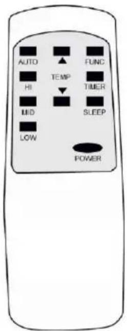 AUTO HI MID LOW TEMP FUNC TIMER SLEEP POWER