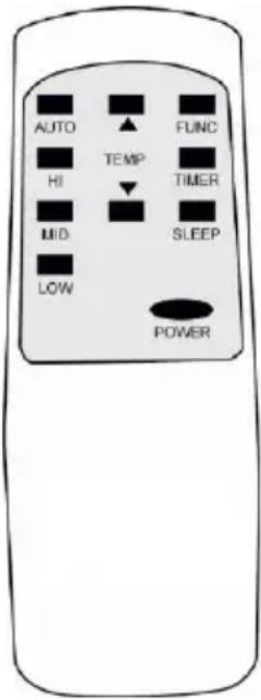 AUTO HI MID LOW TEMP FUNC TIMER SLEEP POWER