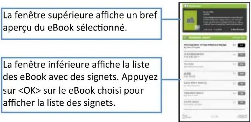 TrekStor eBookReader 3.0 - Lecture à partir des signets dans le menu principal - 1