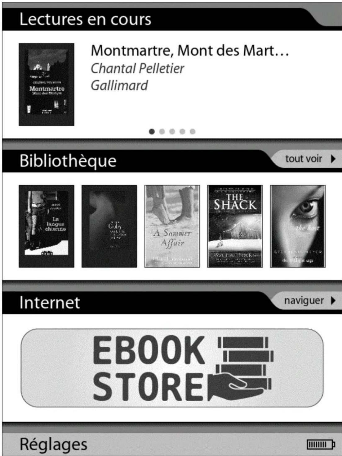 BOOKEEN Cybook Odyssey - La page d'Accueil - 1