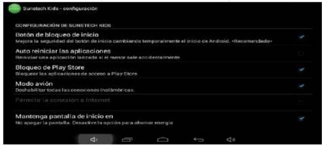 Sunstech KIDS9DUAL - DENTRO DA “CONFIGURAÇÃO” ENCONTRAMOS VÁRIAS OPÇÉS DA APLICADA: - 1