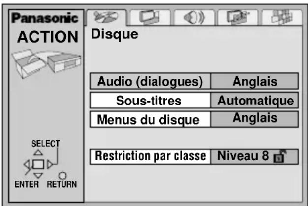 PANASONIC DVDLV57 - Appuyer sur [ACTION] pour appeler l'affichage des menus. - 1