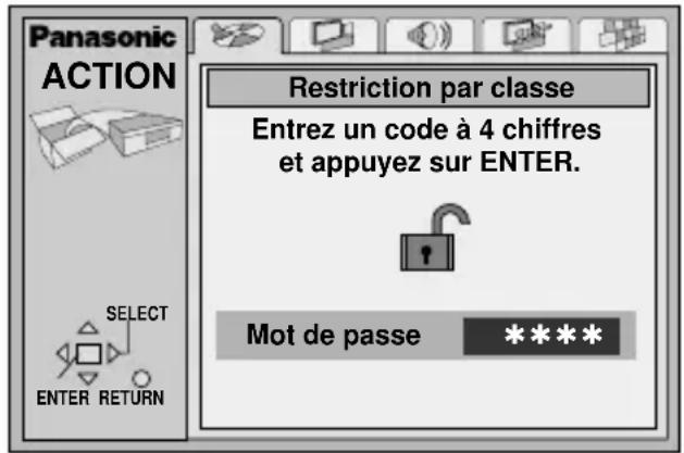 PANASONIC DVDLV57 - Lors de la programmation du niveau de restriction (niveau 8) - 1