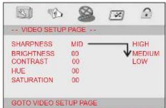 LENCO DVP737 - Video Setup Page - 1