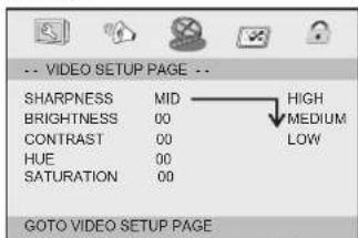 LENCO DVP7 Snoopy - Video Setup Page - 2