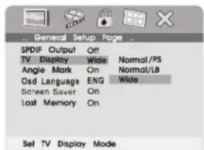 SALORA DVP7021TWIN - Main Setup Menu Screen - 4